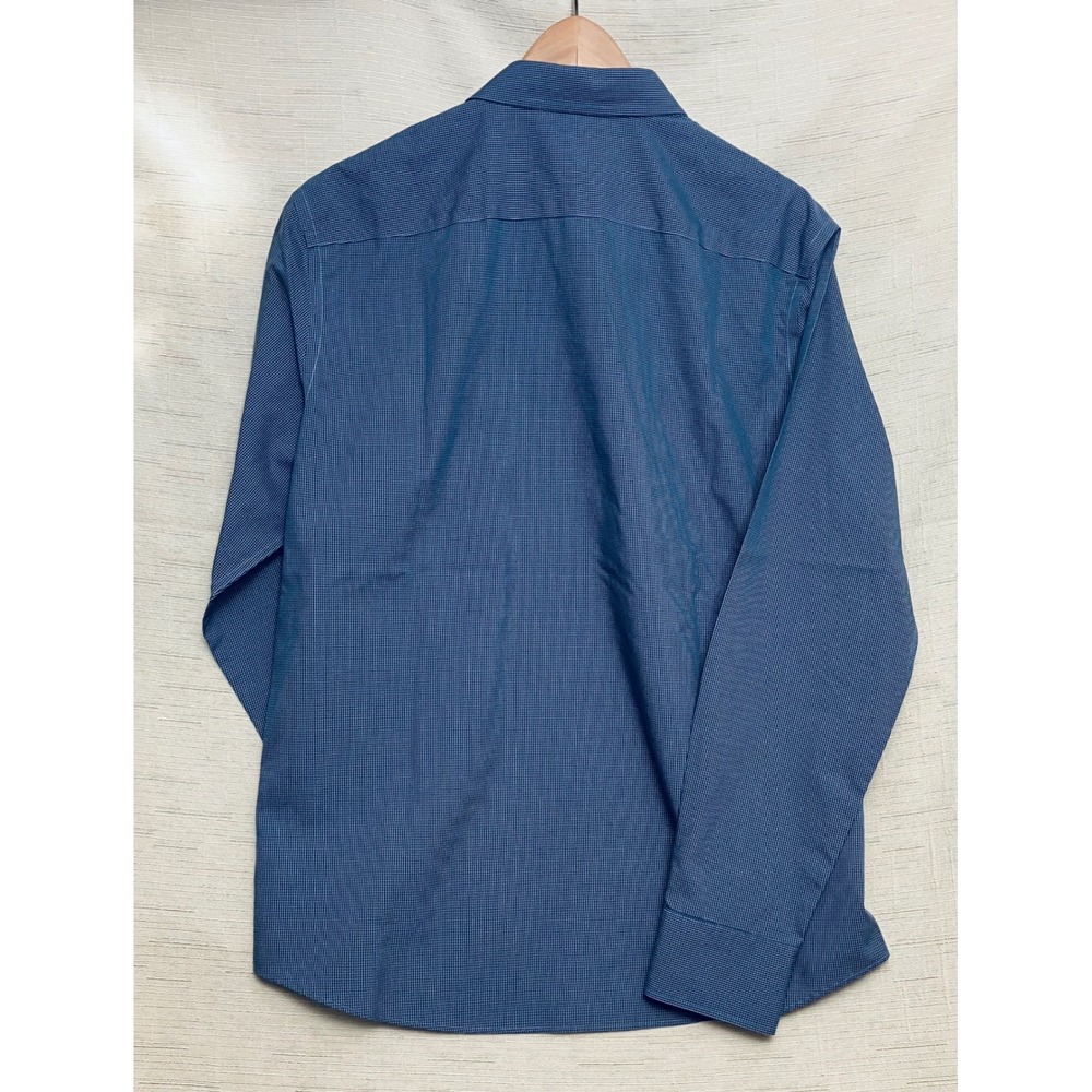 UNTUCKit Button Down Mens XL Blue Excellent Slim Fit Wrinkle Free Micro Check - Picture 4 of 10
